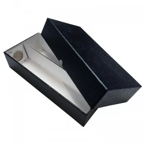 2x2 Heavy Duty 2-Column Cardboard Coin Flip Storage Box, Black, 10-in