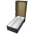 2x2 Heavy Duty 2-Column Cardboard Coin Flip Storage Box, Black, 10-in
