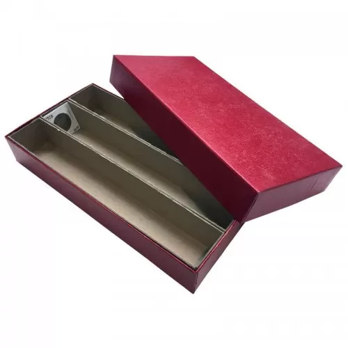 1.5x1.5 Standard 3-Column Cardboard Coin Flip Storage Box, Red, 10-in