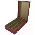 1.5x1.5 Standard 3-Column Cardboard Coin Flip Storage Box, Red, 10-in
