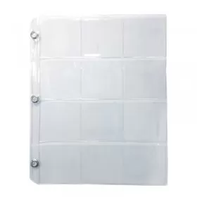 12-Pocket Vinyl Coin Binder Page For 2.5x2.5 Flips with Metal Eyelets