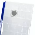 20-Pocket Vinyl Coin Binder Page with Thumb Slot (8.5x11, Blue Strip)