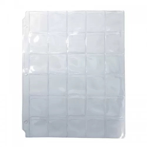 30-Pocket Vinyl Coin Binder Page Slot-style For 50-Cent, $1, $2 Dollars (1-Count)