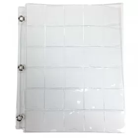 30-Pocket Vinyl Coin Binder Page with Thumb Slot & Metal Eyelets (9.25x11)