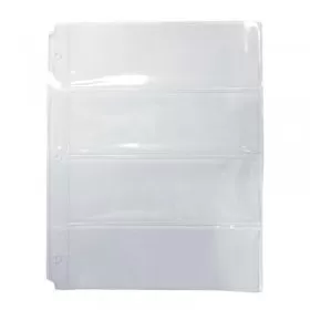 4-Pocket Horizontal Vinyl Currency Binder Page For Small-to-Standard Sized Bills (1-Count)