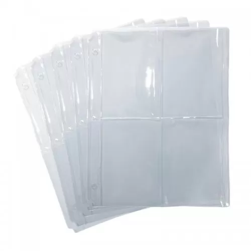 4-Pocket Vinyl Coin Binder Page For Uncirculated (PL) Coin Sets, Postcards (50-Count)