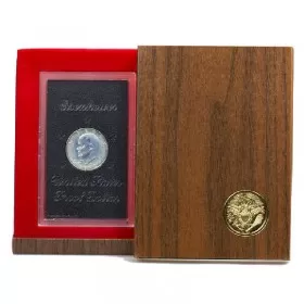 1972 S United States $1 Eisenhower US Silver Proof Dollar Coin w/ Original Brown Box