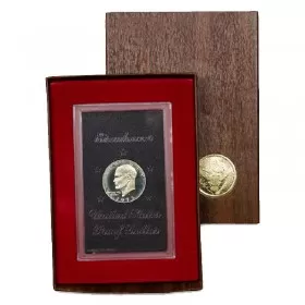 1973 S United States $1 Eisenhower US Silver Proof Dollar Coin w/ Original Brown Box