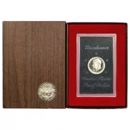 1974 S United States $1 Eisenhower US Silver Proof Dollar Coin w/ Original Brown Box 1974 S United States $1 Eisenhower US Silver Proof Dollar Coin w/ Original Brown Box