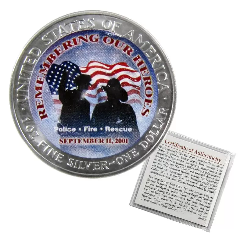 2001 United States $1 American Heroes 9/11 Commemorative 1 oz