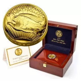 2009 United States $20 Ultra High Relief Double Eagle 1 oz Gold Coin w/Box & COA