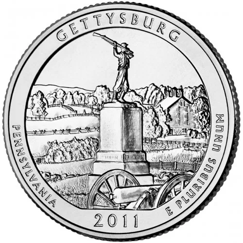 2011-D United States 25-Cent Gettysburg/Pennsylvania National Park Quarter Coin (Brilliant Uncirculated)