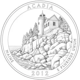 2012-P United States 25-Cent Acadia/Maine National Park Quarter Coin (Brilliant Uncirculated)