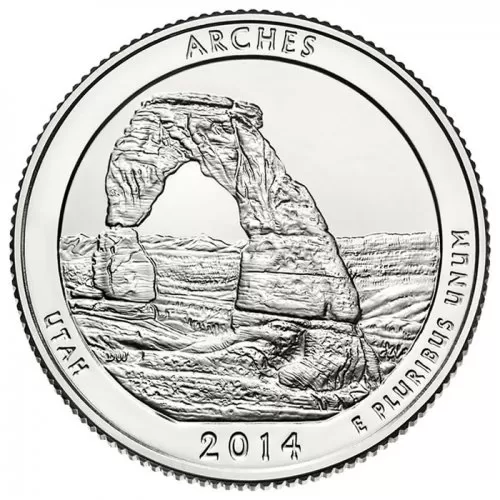 2014-D United States 25-Cent Arches/Utah National Park Quarter Coin (Brilliant Uncirculated)