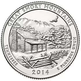 2014-D United States 25-Cent Great Smoky Mountains/Tennessee National Park Quarter Coin (Brilliant Uncirculated)
