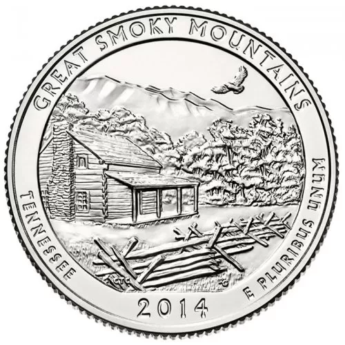 2014-P United States 25-Cent Great Smoky Mountains/Tennessee National Park Quarter Coin (Brilliant Uncirculated)