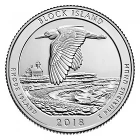 2018-D United States 25-Cent Block Island/Rhode Island National Park Quarter Coin (Brilliant Uncirculated)