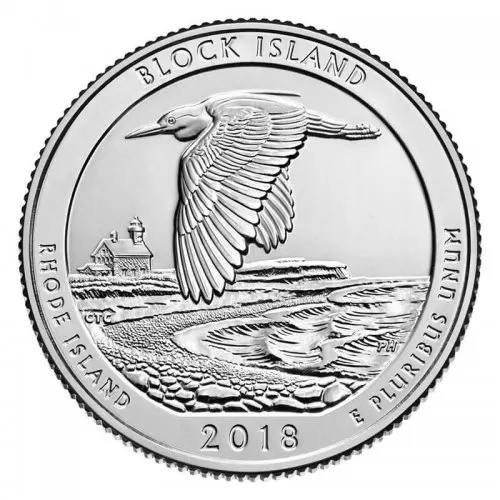 2018-P United States 25-Cent Block Island/Rhode Island National Park Quarter Coin (Brilliant Uncirculated)