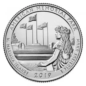 2019-D United States 25-Cent American Memorial Park/Northern Mariana Islands National Park Quarter Coin (Brilliant Uncirculated)