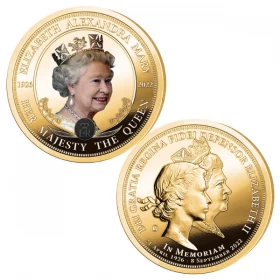 2022 Canadian Queen Elizabeth’s Memorial Coloured Gold Plated Coin - Coin In Capsule Only