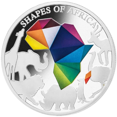 2018 Djibouti 250 Francs Shapes of Africa: Continent - 1 oz 99.9% Fine Silver Coin