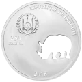 2018 Djibouti 250 Francs Shapes of Africa: Rhinoceros - 1 oz 99.9% Fine Silver Coin