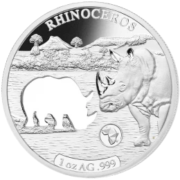 2018 Djibouti 250 Francs Shapes of Africa: Rhinoceros - 1 oz 99.9% Fine Silver Coin 2018 Djibouti 250 Francs Shapes of Africa: Rhinoceros - 1 oz 99.9% Fine Silver Coin