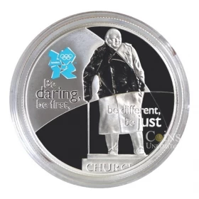 2010 Great Britain £5 Celebration of Britain - Courage Sir Winston Churchill Sterling 1oz Silver Proof Coin