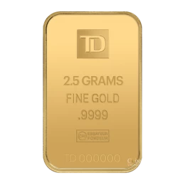 TD Bank 2.5g 99.99% Pure Gold Bullion Bar/Wafer *E-TRANSFER & CANADA ONLY*