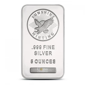 Sunshine Minting 5oz 99.9% Pure Silver Bullion Wafer/Bar *E-TRANSFER & CANADA ONLY*