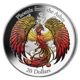 2015 Cook Islands $20 Phoenix from the Ashes - 3 oz Fine Silver High-Relief Coin