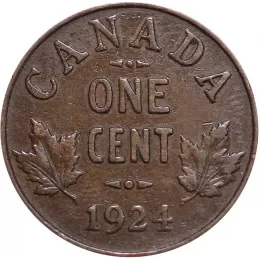 1924 Canadian 1-Cent Small Penny Coin (VG)