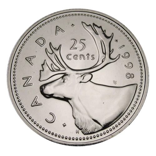 1998-W Canadian 25-Cent Caribou Quarter Proof-like (PL) Coin