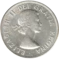 1958 DOT Canadian 50-Cent Coat of Arms Half Dollar Coin (Circulated)