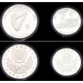 1986-1988 Olympic Games in Seoul 5000-10000 Won Sterling Silver Set