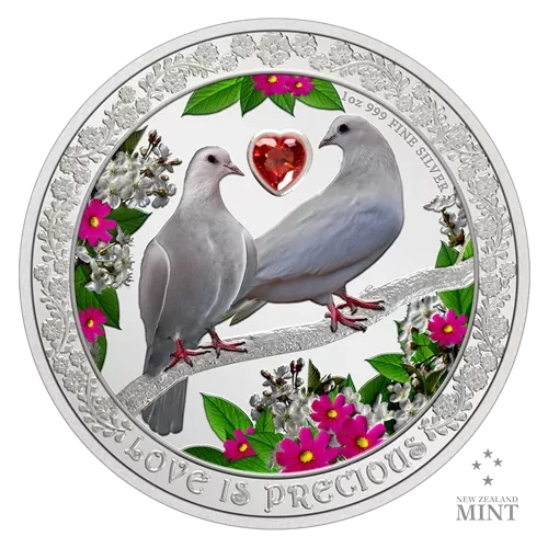 2022 Niue $2 Love is Precious: Dove - 1 oz Fine Silver Coin