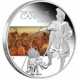 2009 Tuvalu $1 Famous Battles in History: Cannae 216BC - 1 oz Fine Silver Coin 2009 Tuvalu $1 Famous Battles in History: Cannae 216BC - 1 oz Fine Silver Coin