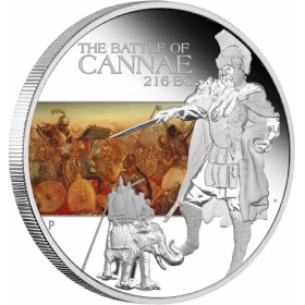2009 Tuvalu $1 Famous Battles in History: Cannae 216BC - 1 oz Fine Silver Coin