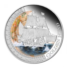 2011 Tuvalu $1 Ships that Changed the World: Golden Hind - 1 oz Fine Silver Coin 2011 Tuvalu $1 Ships that Changed the World: Golden Hind - 1 oz Fine Silver Coin