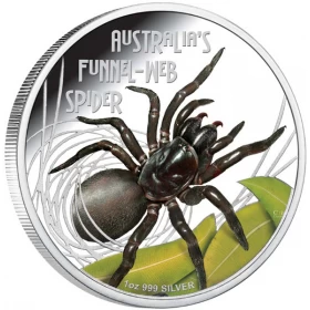 2012 Tuvalu $1 Australia's Deadly & Dangerous: Funnel-Web Spider - 1 oz Fine Silver Coin