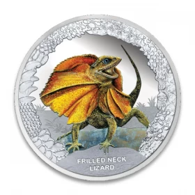 2013 Tuvalu $1 Australia's Remarkable Reptiles: Frilled Neck Lizard - 1 oz Fine Silver Coin