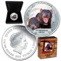 2013 Tuvalu $1 Extinct & Endangered: Tasmanian Devil - 1 oz Fine Silver Coin