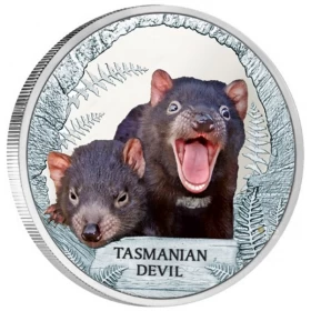 2013 Tuvalu $1 Extinct & Endangered: Tasmanian Devil - 1 oz Fine Silver Coin