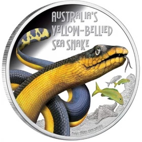 2013 Tuvalu $1 Australia's Deadly & Dangerous: Yellow-Bellied Sea Snake - 1 oz Fine Silver Coin
