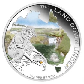 2014 Australian $1 The Land Down Under - Gold Rush - 1 oz Fine Silver Coin