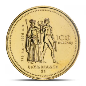 1976 Canada $100 Montreal Olympic - goddess Pallas Athena 1/2 oz 22-karat Gold Coin *PAYPAL & CANADA ONLY*