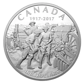 2017 (1917-) Canadian $100 Vimy Ridge - 10 oz Fine Silver Coin