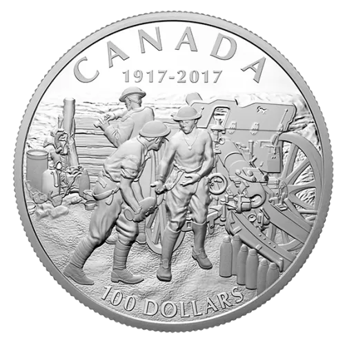 2017 (1917-) Canadian $100 Vimy Ridge - 10 oz Fine Silver Coin
