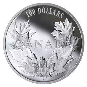 2019 Canadian $100 Canadian Maples - 10 oz Fine Silver Coin