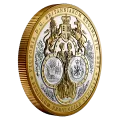 2019 Canadian $100 Great Seal of the Province of Canada (1841-1867) - 10 oz Fine Silver & Gold-plated Coin- a few minor blemishes on edge/rim of coin